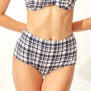 Solid & Striped Ginger Bikini Bottom Puckered Madras Sz XS NWT